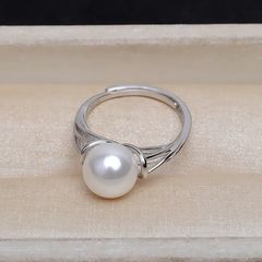 Nhẫn Bạc s925 Đính Ngọc Trai Edison Tròn Tự Nhiên Cao Cấp Dáng Ngọn Đuốc MADAME HIEN PEARLS NT021