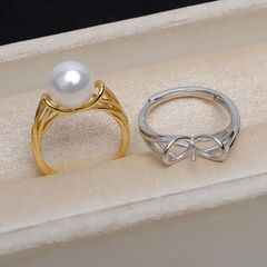 Nhẫn Bạc s925 Đính Ngọc Trai Edison Tròn Tự Nhiên Cao Cấp Dáng Ngọn Đuốc MADAME HIEN PEARLS NT021