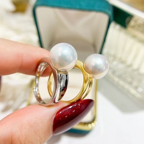 Nhẫn Bạc Nam Ngọc Trai Tự Nhiên Có Thể Điều Chỉnh Kích Thước MADAME HIEN PEARLS