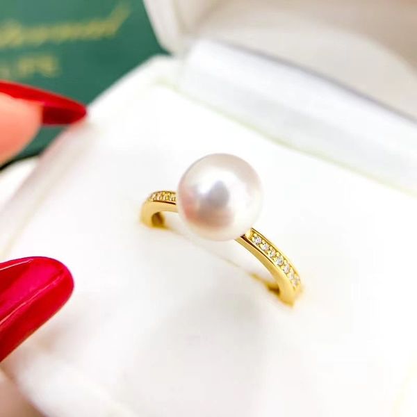 Nhẫn Bạc Ý s925 Ngọc Trai Tự Nhiên Tối Giản MADAME HIEN PEARLS NT011