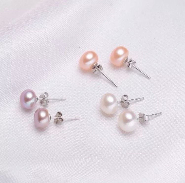 Bông tai Nụ Ngọc Trai Chuôi Bạc Ý s925 Madame Hien Pearls Thời trang tối giản BTN0BD056