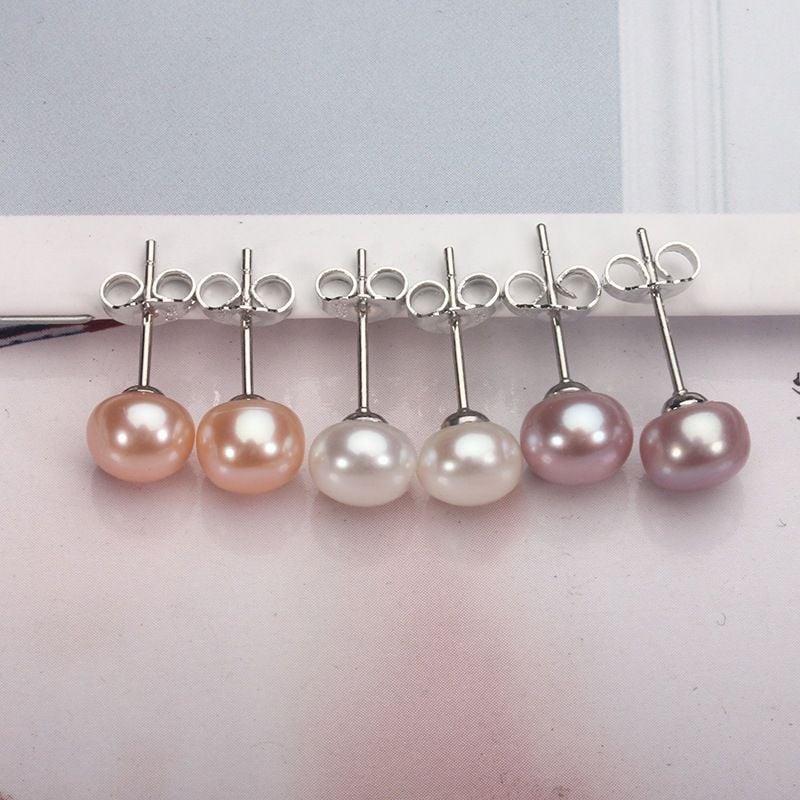 Bông tai Nụ Ngọc Trai Chuôi Bạc Ý s925 Madame Hien Pearls Thời trang tối giản BTN0BD056