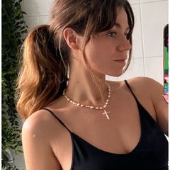 Vòng Cổ Ngọc Trai Baroque Đính Mặt Ngọc Trai Dáng Chữ Thập Pendent Chocker MADAME HIEN PEARLS Unisex Nam Nữ CB031