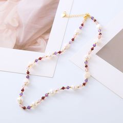 Vòng Cổ Ngọc Trai Baroque Tự Nhiên Phối Cườm Pha Lê Tone Tím Phong Cách Boho MADAME HIEN PEARLS CB045