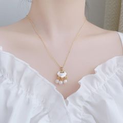 Vòng Cổ Ngọc Trai Tự Nhiên Mặt Đám Mây Trung Hoa Khảm Xà Cừ Vỏ Ốc Đáng Yêu MADAME HIEN PEARLS Cho Nữ MG033
