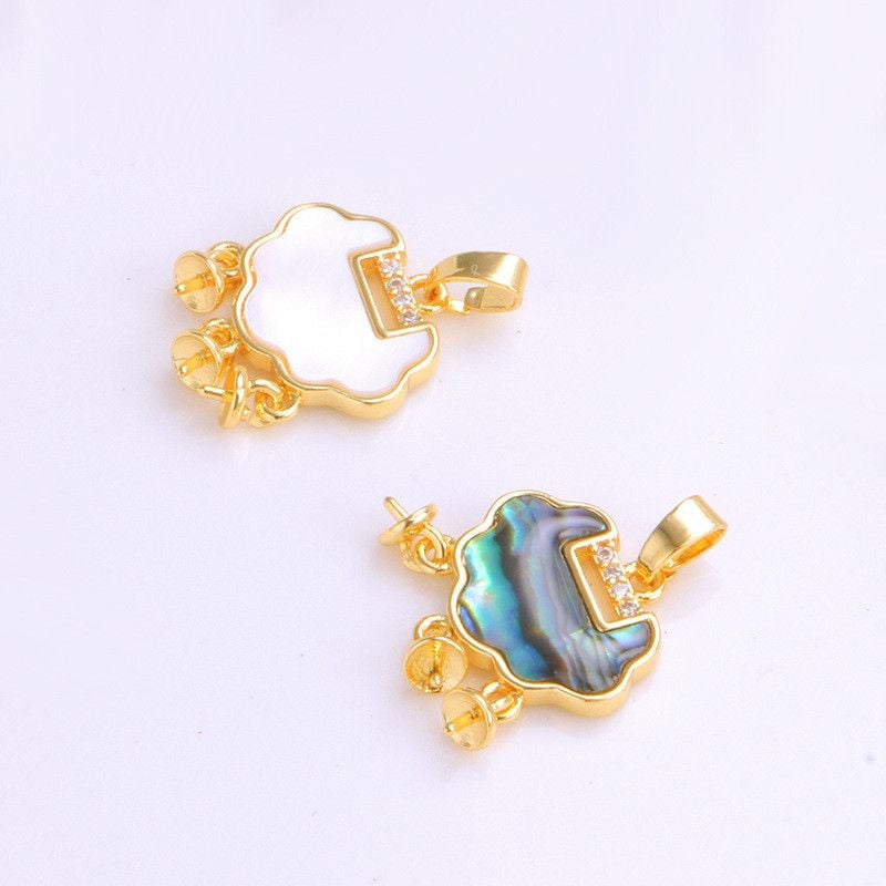 Vòng Cổ Ngọc Trai Tự Nhiên Mặt Đám Mây Trung Hoa Khảm Xà Cừ Vỏ Ốc Đáng Yêu MADAME HIEN PEARLS Cho Nữ MG033