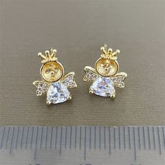 Bộ Trang Sức Bông Tai và Dây Chuyền Mặt Ngọc Trai Dáng Thiên Thần Lùn MADAME HIEN PEARLS Đáng Yêu Cho Nữ SPS109