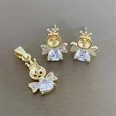 Bộ Trang Sức Bông Tai và Dây Chuyền Mặt Ngọc Trai Dáng Thiên Thần Lùn MADAME HIEN PEARLS Đáng Yêu Cho Nữ SPS109