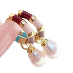 [Designer Jewelry] Bông Tai Mặt Hoạ Tiết Thiết Kế Vòng Tròn Đính Tua Rua Ngọc Trai Giọt Nước Tự Nhiên MADAME HIEN PEARLS Cho Nữ BTG159
