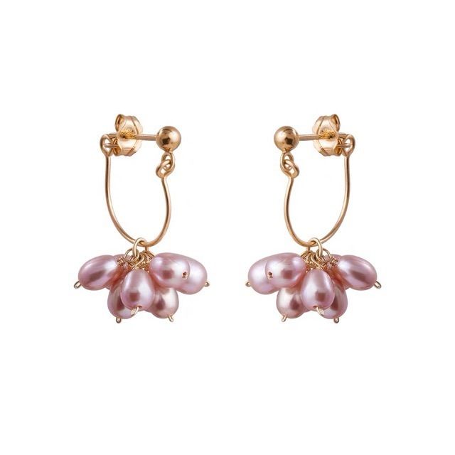 Bông Tai Ngọc Trai Khoá U Đính Tua Rua Chùm Ngọc Trai Giọt Nước MADAME HIEN PEARLS Cho Nữ