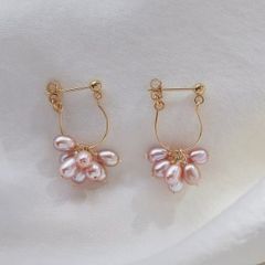 Bông Tai Ngọc Trai Khoá U Đính Tua Rua Chùm Ngọc Trai Giọt Nước MADAME HIEN PEARLS Cho Nữ