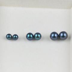 Hạt Ngọc Trai Đen Tròn Màu Tahiti 8-10mm Bóng Đẹp AAA Làm Phụ Kiện Trang Sức MADAME HIEN PEARLS HT015