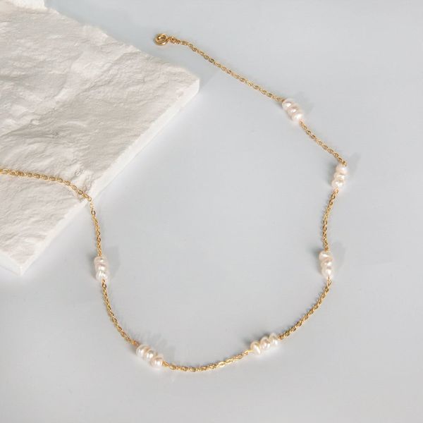 Vòng Cổ Ngọc Trai Đính Chùm 3 Hạt Ngọc Trai Tự Nhiên 3-4mm Cách Khoản Đáng Yêu MADAME HIEN PEARLS CT028