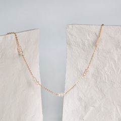 Vòng Cổ Ngọc Trai Đính Chùm 3 Hạt Ngọc Trai Tự Nhiên 3-4mm Cách Khoản Đáng Yêu MADAME HIEN PEARLS CT028