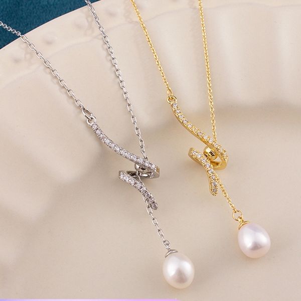 Vòng cổ Mặt Ngọc Trai Giọt Nước Tự Nhiên MADAME HIEN PEARLS Thời Trang Nữ Thanh Tú MG013B