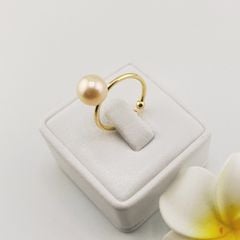 Nhẫn Ngọc Trai Tối Giản Khung Vàng Đính 1 Hạt Ngọc Trai Tự Nhiên Thời Trang NN012