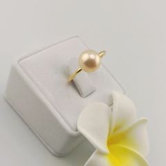 Nhẫn Ngọc Trai Tối Giản Khung Vàng Đính 1 Hạt Ngọc Trai Tự Nhiên Thời Trang NN012