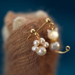 Bông Tai Ngọc Trai Tự Nhiên Chân Mèo Và Mèo Con Bất Đối Xứng AB MADAME HIEN PEARLS Đáng Yêu Cho Nữ BTT111