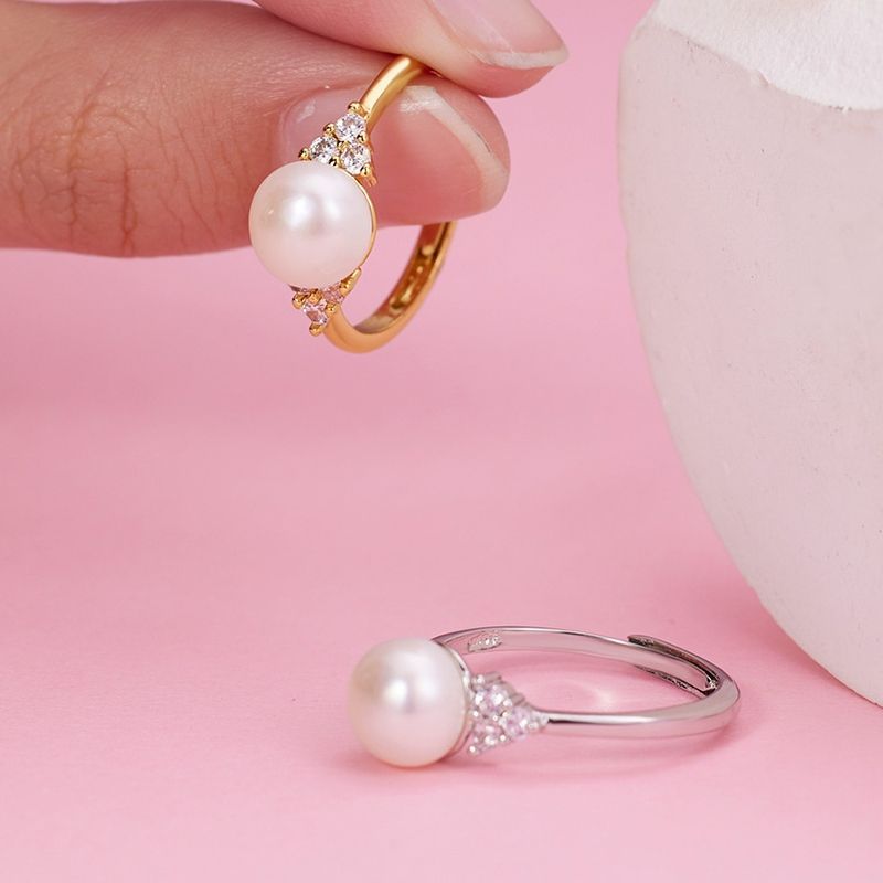 Nhẫn Ngọc Trai Tự Nhiên Kiểu Dáng Tối Giản MADAME HIEN PEARLS Thời Trang Nữ NN058