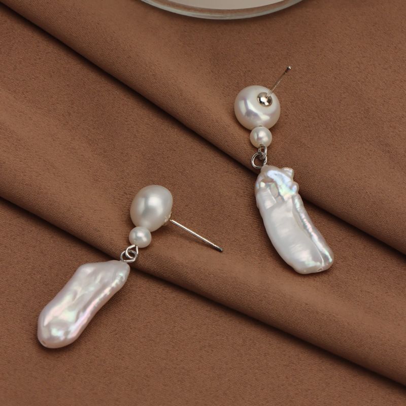 Bông tai Ngọc Trai Tua Rua Baroque Pipa Mặt Nụ MADAME HIEN PEARLS Thời Trang Nữ BTB074