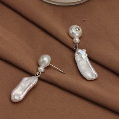 Bông tai Ngọc Trai Tua Rua Baroque Pipa Mặt Nụ MADAME HIEN PEARLS Thời Trang Nữ BTB074