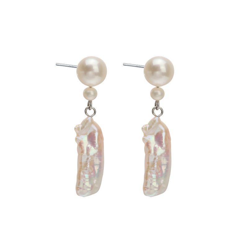 Bông tai Ngọc Trai Tua Rua Baroque Pipa Mặt Nụ MADAME HIEN PEARLS Thời Trang Nữ BTB074