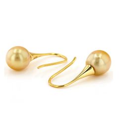Bông Tai Ngọc Trai Vàng Khung Bạc Ý Mạ Vàng Thật 18K Móc Sừng Sang Chảnh Quý Phái MADAME HIEN PEARLS BTG061 BTT037