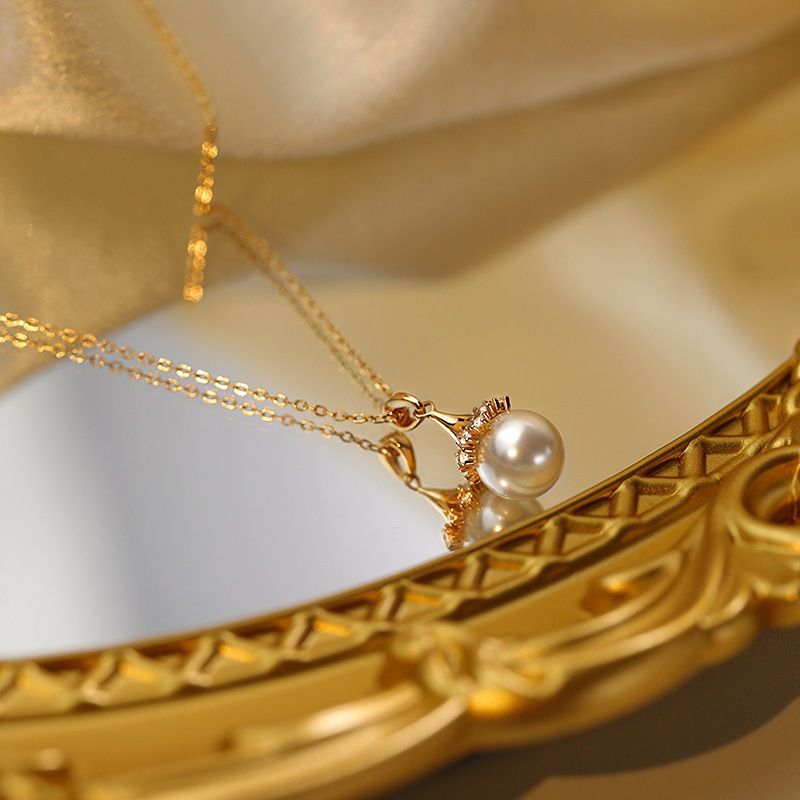 Vòng Cổ Choker Mặt Đính Ngọc Trai Tự Nhiên Lấp Lánh Khung Hoa Tuyết Thanh Lịch MADAME HIEN PEARLS Cho Nữ MT036