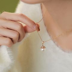 Vòng Cổ Choker Mặt Đính Ngọc Trai Tự Nhiên Lấp Lánh Khung Hoa Tuyết Thanh Lịch MADAME HIEN PEARLS Cho Nữ MT036