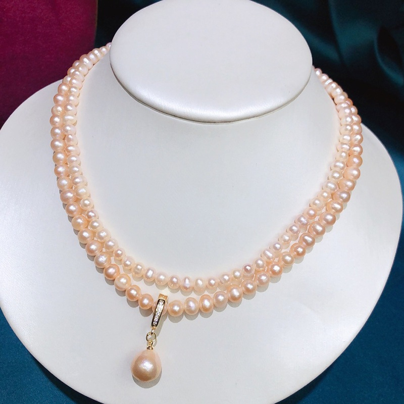 Vòng Cổ 2 Lớp Ngọc Trai Tự Nhiên Mặt Hạt Ngọc Trai Điểm Nhất Ấn Tượng MADAME HIEN PEARLS CT016