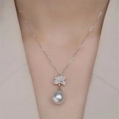 Vòng Cổ Mặt Hạt Ngọc Trai Tự Nhiên Mặt Hoa Ly Đính Ngọc Trai Tự Nhiên MADAME HIEN PEARLS MT027