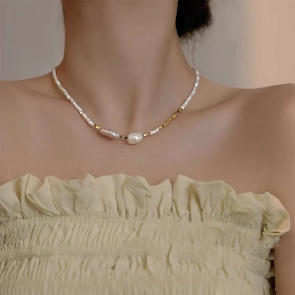 Vòng Cổ Ngọc Trai Baroque Phong Cách Beimu Nhẹ Nhàng Lạ Mắt Sành Điệu MADAME HIEN PEARLS MB014