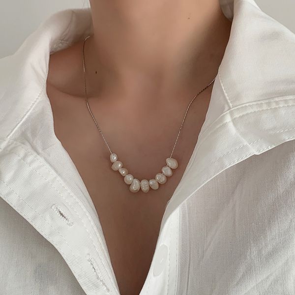 Vòng Cổ Ngọc Trai Mặt Cười Dáng Chuỗi Hạt Baroque Phong Cách Đơn Giản MADAME HIEN PEARLS MB016