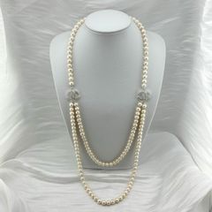 Vòng Cổ Ngọc Trai Trắng Tròn Tự Nhiên Dây Đôi Khoá Channel Sang Trọng MADAME HIEN PEARLS CT043TR