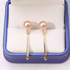 Bông Tai Ngọc Trai Tự Nhiên Tua Rua Mạ Kim Loại Giọt Nước Dài Dễ Thương BTN049