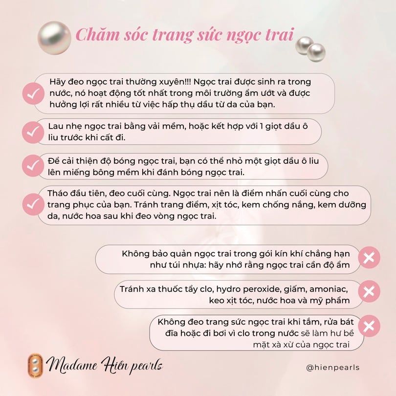 Bông Tai Ngọc Trai Tự Nhiên Phong Cách Cổ Điển Viền Đen Sang Trọng MADAME HIEN PEARLS Cho Nữ BTN266