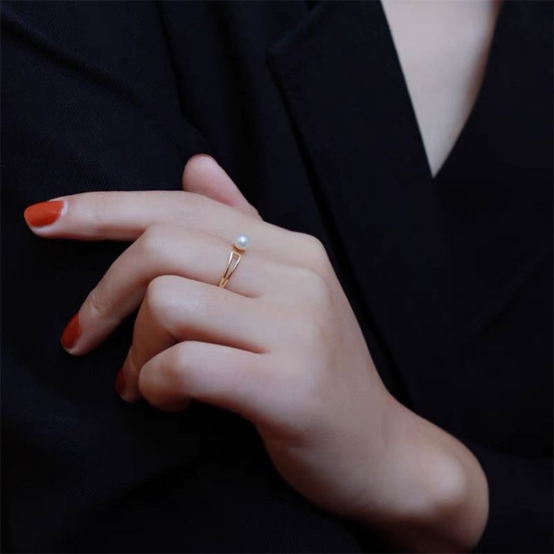 Nhẫn Mở Mặt Mạ Vàng Thiết Kế Đơn Giản Thời Trang Unisex Nam Nữ NN009