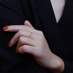Nhẫn Mở Mặt Mạ Vàng Thiết Kế Đơn Giản Thời Trang Unisex Nam Nữ NN009