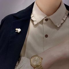 Ghim Cài Áo Ngọc Trai Tự Nhiên Cành 2 Hoa Mận MADAME HIEN PEARLS Cho Nữ PKC038