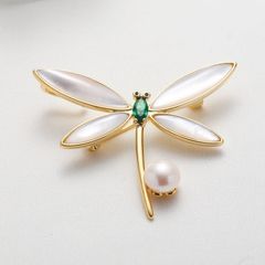 Ghim Trâm Cài Áo Kim Chuồn Chuồn Đính Hạt Ngọc Trai Tự Nhiên MADAME HIEN PEARLS Cho Nữ PKC049