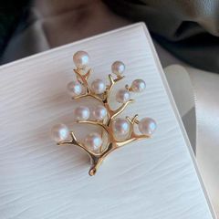 Trâm Cài Áo Hình Cây Đính Ngọc Trai Đơn Giản MADAME HIEN PEARLS Tươi Mới Cho Nữ PKC018