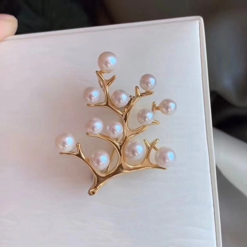 Trâm Cài Áo Hình Cây Đính Ngọc Trai Đơn Giản MADAME HIEN PEARLS Tươi Mới Cho Nữ PKC018