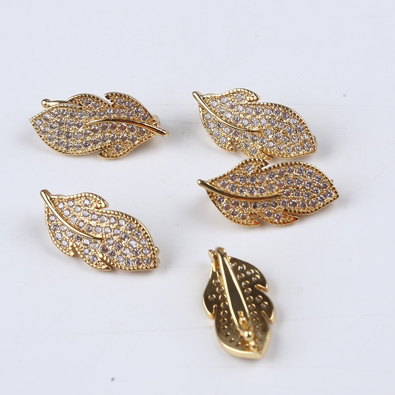 Chốt Khoá Clasp Trang Sức Vòng cổ Ngọc Trai Dáng Lá PKKC004