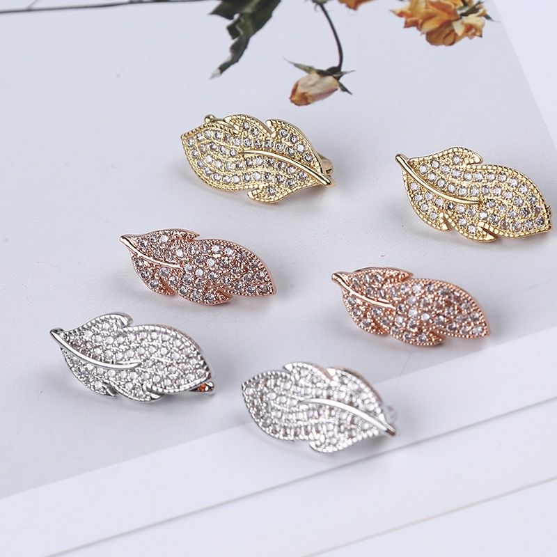 Chốt Khoá Clasp Trang Sức Vòng cổ Ngọc Trai Dáng Lá PKKC004