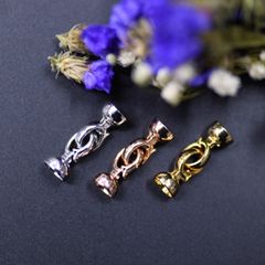 Khóa Cài Mặt Dây Chuyền Dây Tay Mạ Vàng 14k Mắc Xích Đơn Giản MADAME HIEN PEARLS PKKC013