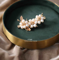 Kẹp Tóc Ngọc Trai Tự Nhiên 3 Bông Hoa Mai 6 Cánh May Mắn MADAME HIEN PEARLS Sang Trọng Cho Nữ PKT014