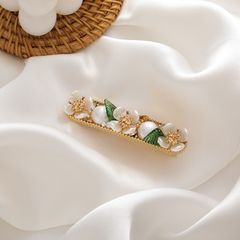 Kẹp Tóc Ngọc Trai Tự Nhiên Dạng Mỏ Vịt Mặt Hoa Xà Cừ Xinh Xắn MADAME HIEN PEARLS Sang Trọng Cho Nữ PKT016