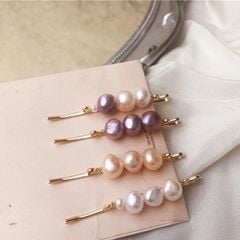 Kẹp Tóc Đính Thời Trang 3 Hạt Ngọc Traii Baroque Tự Nhiên Madame Hien Pearls Cho Nữ PKT002