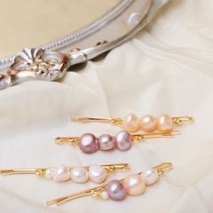 Kẹp Tóc Đính Thời Trang 3 Hạt Ngọc Traii Baroque Tự Nhiên Madame Hien Pearls Cho Nữ PKT002