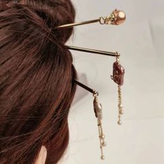 Trâm Cài Tóc Đính Hạt Ngọc Trai Baroque Vuông Tua Rua Tự Nhiên MADAME HIEN PEARLS Cổ Điển PKT009